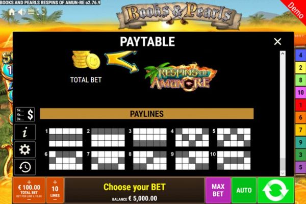 Paylines 1-10