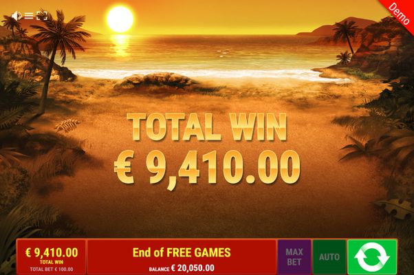 Total free spins payout