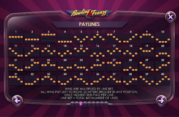 Bowling Frenzy :: Paylines 1-40