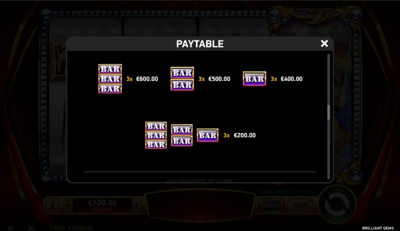 Paytable - Medium Value Symbols