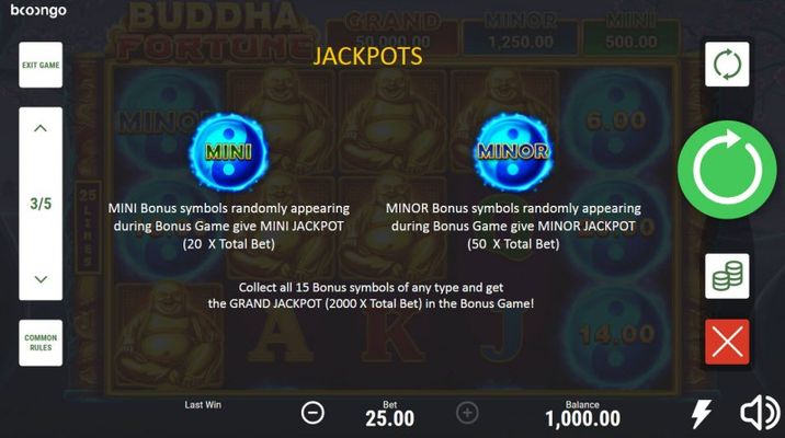 Buddha Fortune Hold and Win :: Jackpot Rules