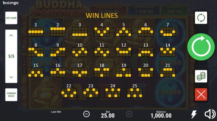 Buddha Fortune Hold and Win :: Paylines 1-25