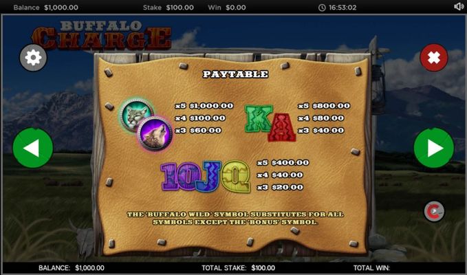 Paytable - Low Value Symbols