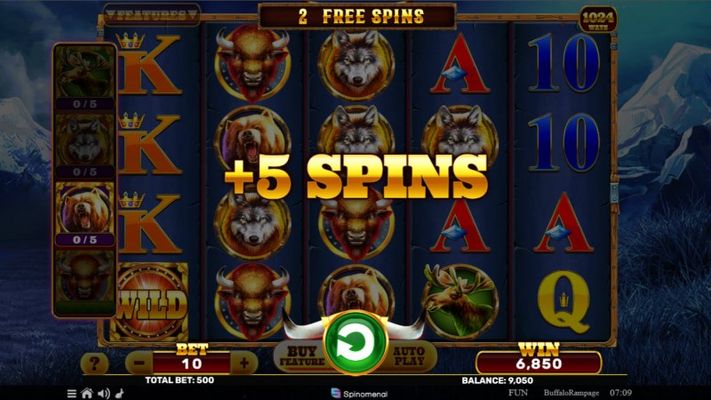 Collect golden buffalo symbols and trigger additional free spins