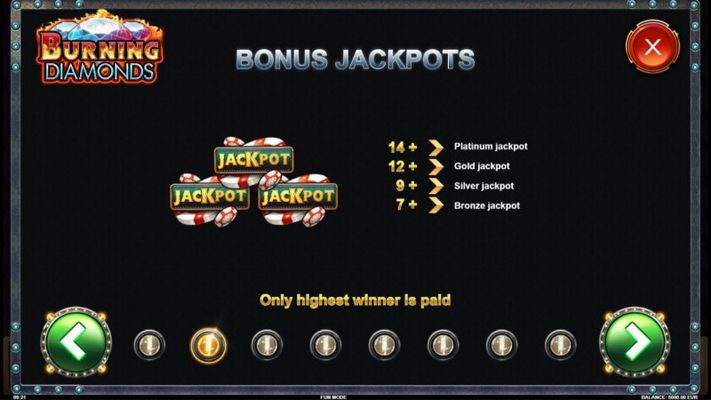 Burning Diamonds :: Bonus Jackpots
