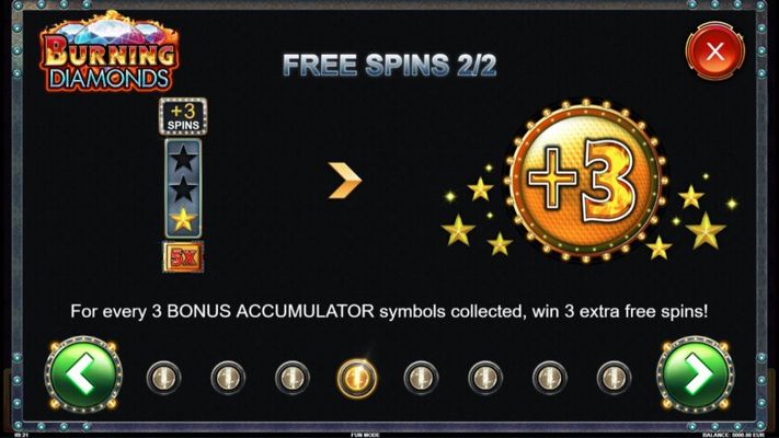 Burning Diamonds :: Free Spins Rules