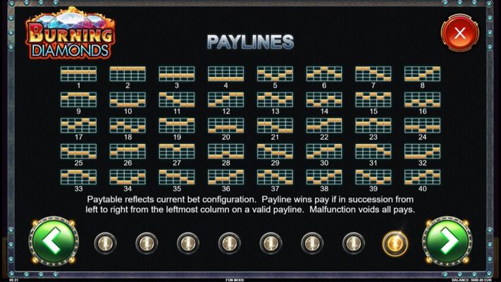 Paylines 1-40