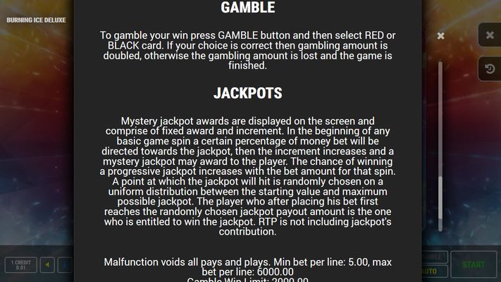 Burning Ice Deluxe :: Jackpot Rules