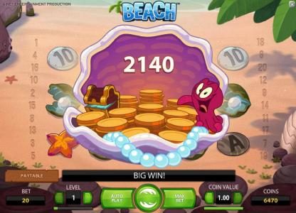 2140 coin big win triggered by another octopus wild swap