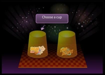 shoose a cup to select your winnings