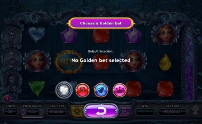 Clicking on the gold button located net to the spin button will aloow to you select 1 of 3 optional game features.