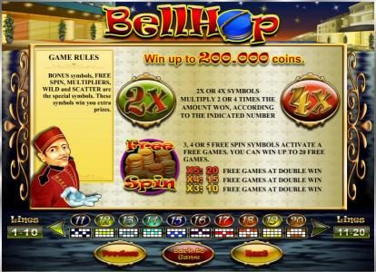 multiplier and free spins feature game rules