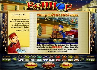 help the bellhop to carry the luggage and win up to 200,000 coins