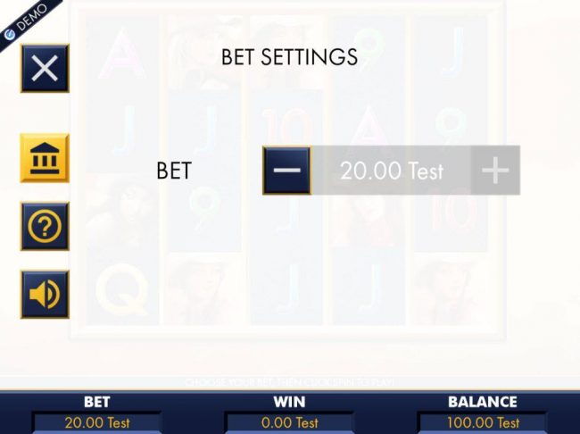 Click on the side menu button to adjust the coin value.