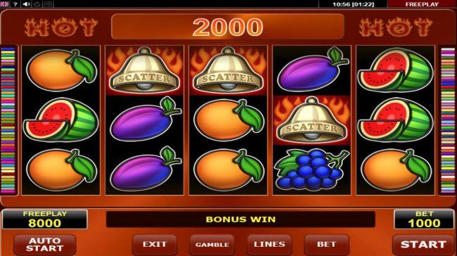 Three or more scatter symbols triggers bonus game