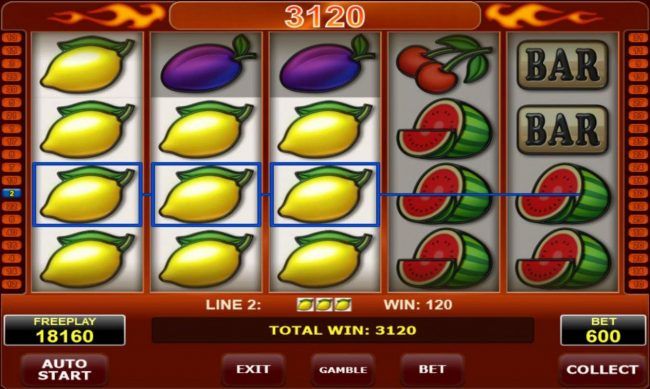 A 3120 coin jackpot win