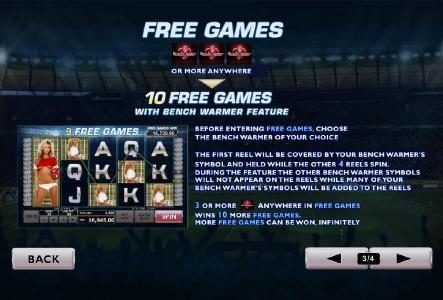 free games triggered with 3 or more scatters anywhere