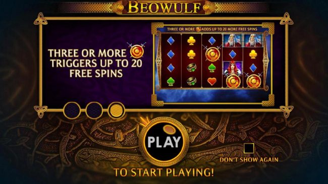 Three or more scatter symbols triggers up to 20 free spins.