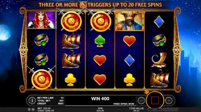 Three scatter symbols triggers the Free Spins feature.