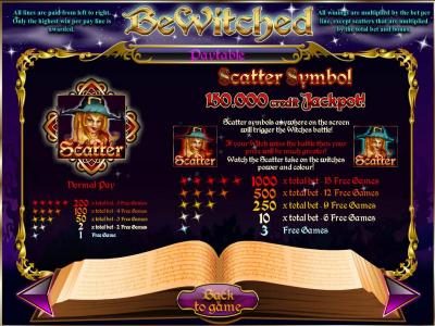scatter symbol paytable and rules