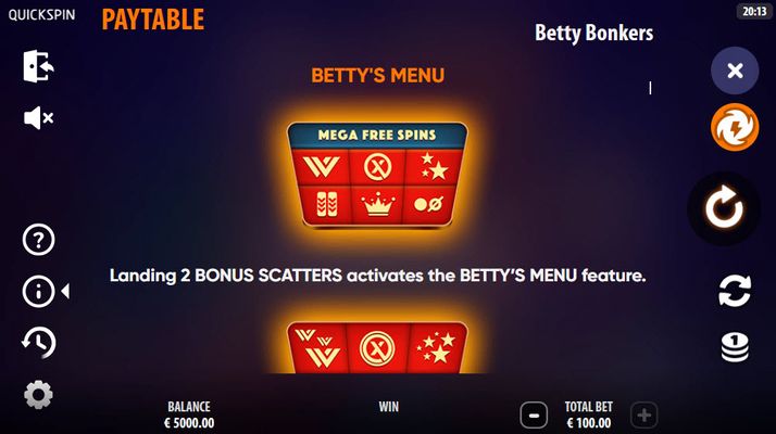 Betty&#039;s Menu