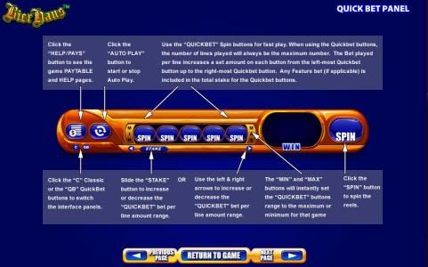 Quick Bet Panel description