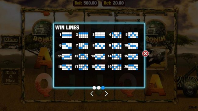 Win Lines 1-20