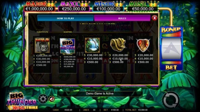 High value slot game symbols paytable - Free Games Bonus.