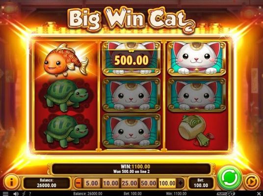 An 1100 coin big win payout