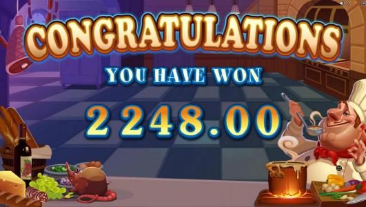 The free spins feature pays out aa total of $2248 for a mega win!