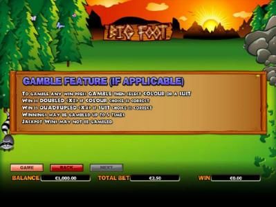 gamble feature game rules