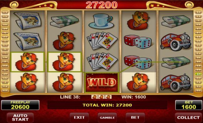 A 27200 coin jackpot triggered by multiple winning paylines.