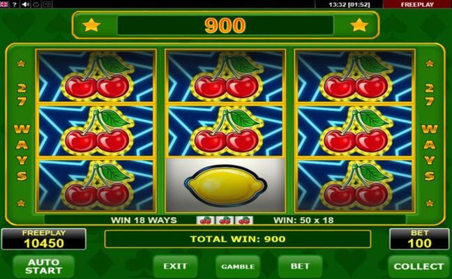 A 900 coin jackpot win