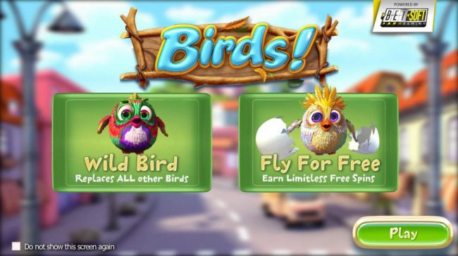 Wild Bird replaces all other birds. Fly for Free - Earn limitless Free Spins.