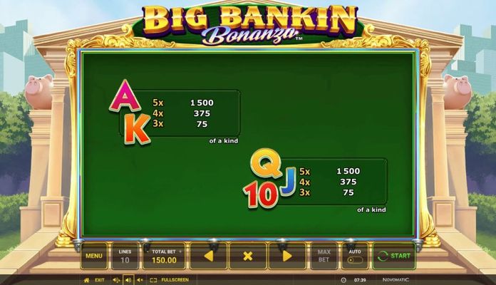 Big Bankin Bonanza :: Low Value Symbols Paytable