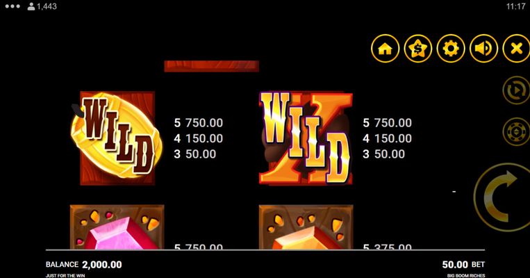 High Value Symbols Paytable