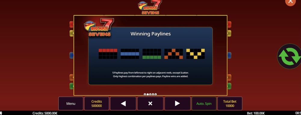 Paylines 1-5