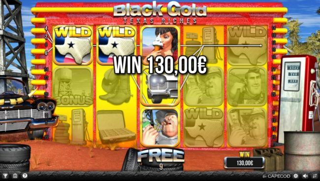 A 130.00 jackpot triggered during the free spins feature.