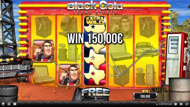 A big win triggered by stacked wild symbols. Wild are stacked during the free spins feature.