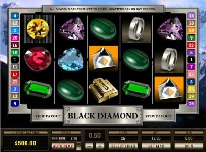 main game board featuring five reels and 25 paylines with a 6000x max payout