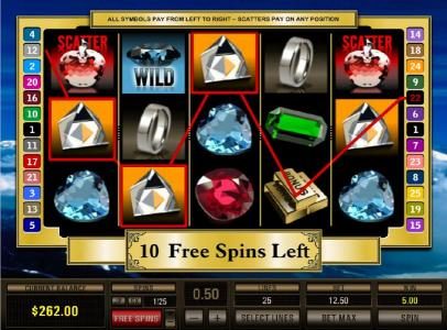 free spins feature game board