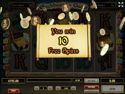 10 Free Spins awarded.