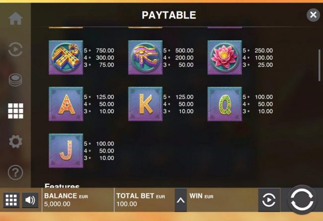 Low value game symbols paytable