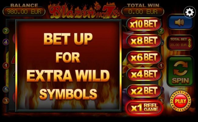 Press the Fortune Spin button to bet up for extra wild symbols.