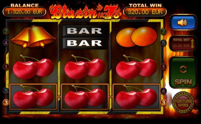 Cherry Win Streak Bonus triggers a pair of winning paylines leading to a 320.00 payout.