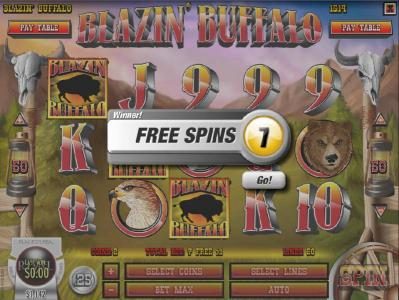 Three game logo symbols awards 7 free spins