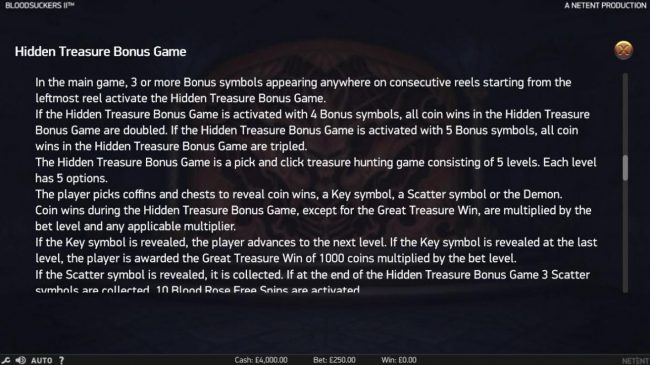 Hidden Treasure Bonus Game Rules