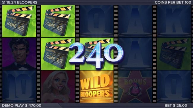 Multiple winning paylines trigger a 240 coin jackpot