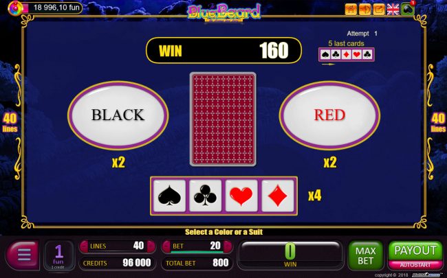 Red or Black Gamble feature