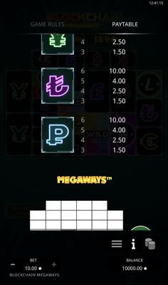 Low Value Symbols Paytable